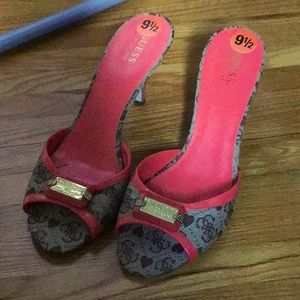 Guess Signature Fabric Slide Heel